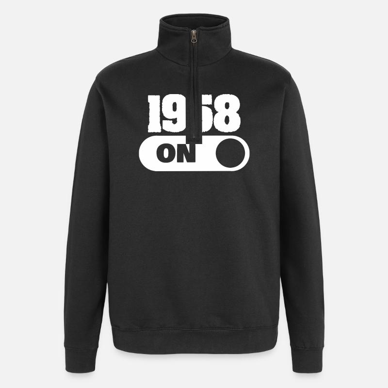 1958 - Sweat à zip 1/4 - noir