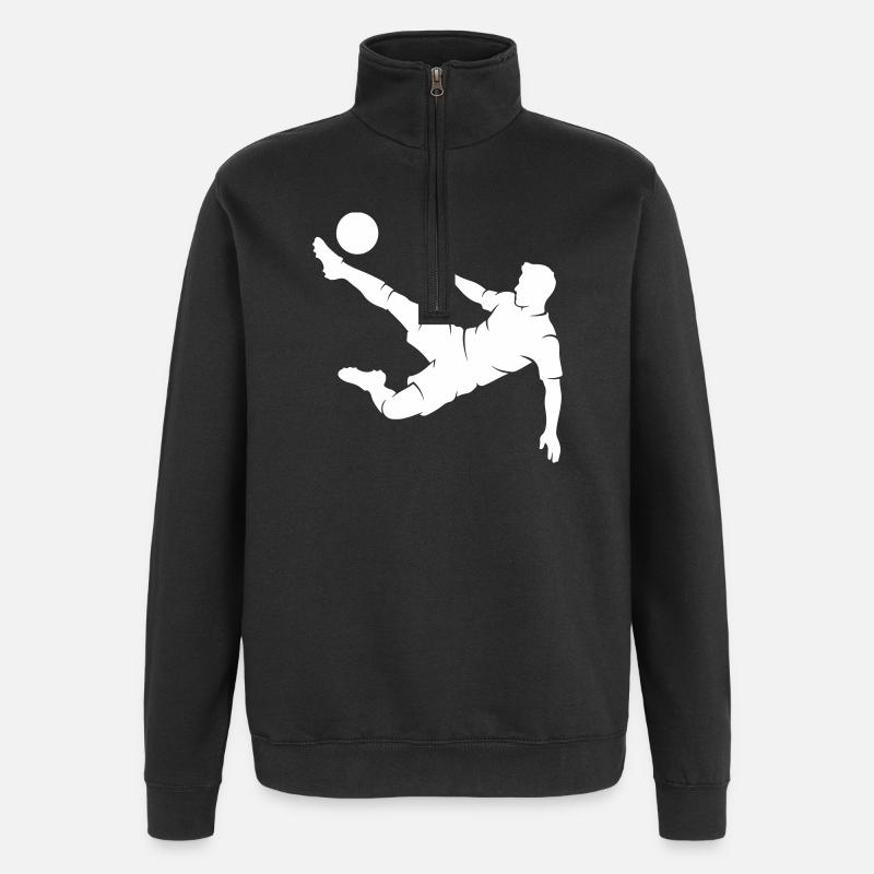 Silhouette de bicyclette du footballeur - Sweat à zip 1/4 - noir