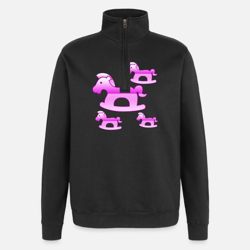 Pferde - Quarter-Zip-Sweatshirt - Schwarz