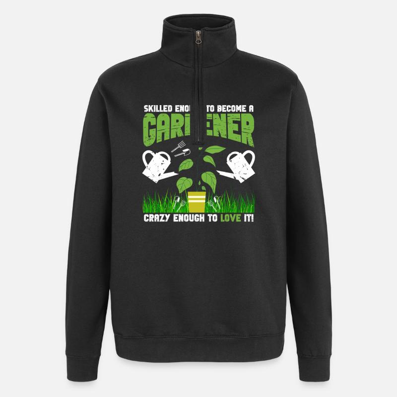 Jardinier fou habile - Sweat à zip 1/4 - noir