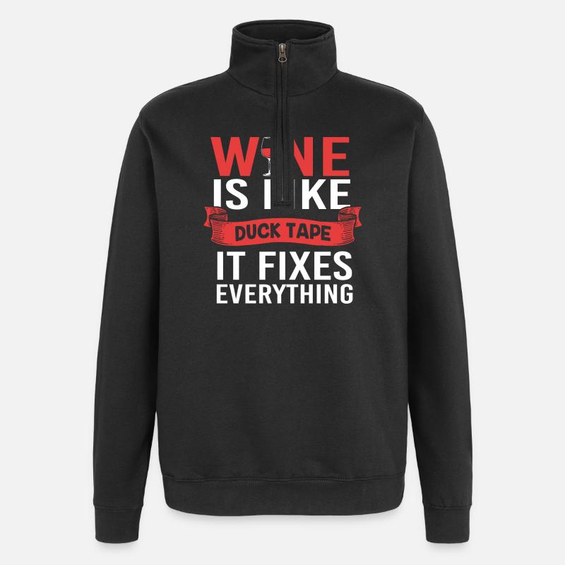 Wein Sommelier Feinschmecker - Quarter-Zip-Sweatshirt - Schwarz