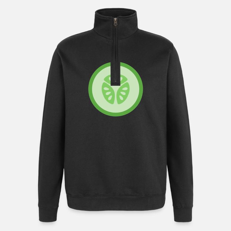 Cucumber Slice - Quarter-Zip Sweatshirt - black
