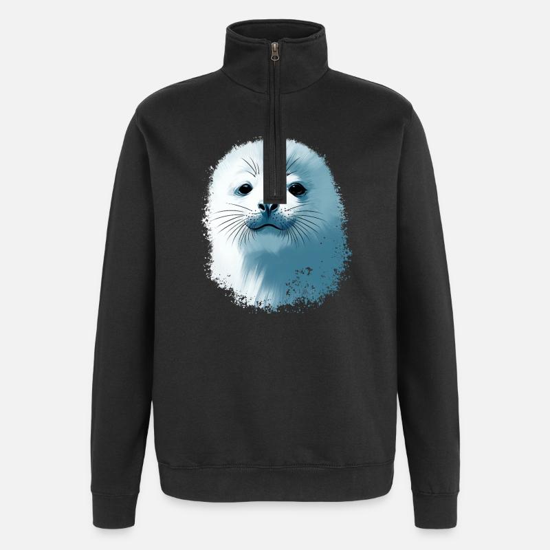 Bébé phoque - Sweat à zip 1/4 - noir