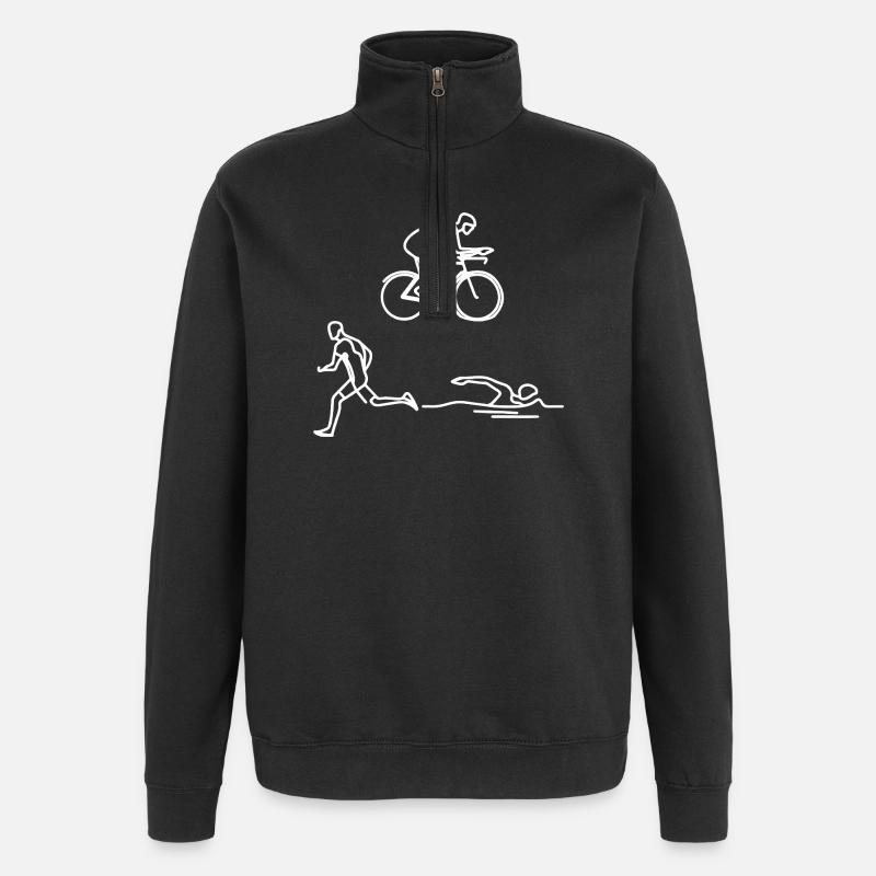 Triathlon Sketch - Sweat à zip 1/4 - noir