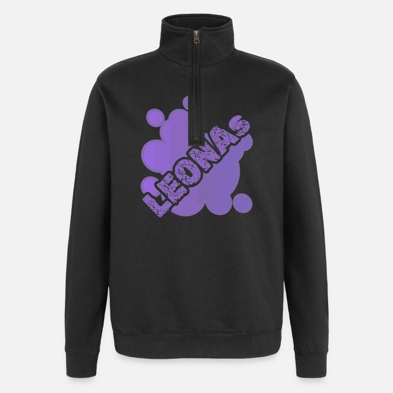 Leonas als Tier - Quarter-Zip-Sweatshirt - Schwarz