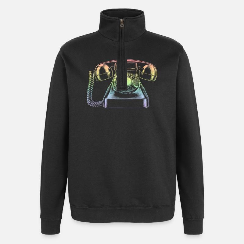 téléphone - Sweat à zip 1/4 - noir