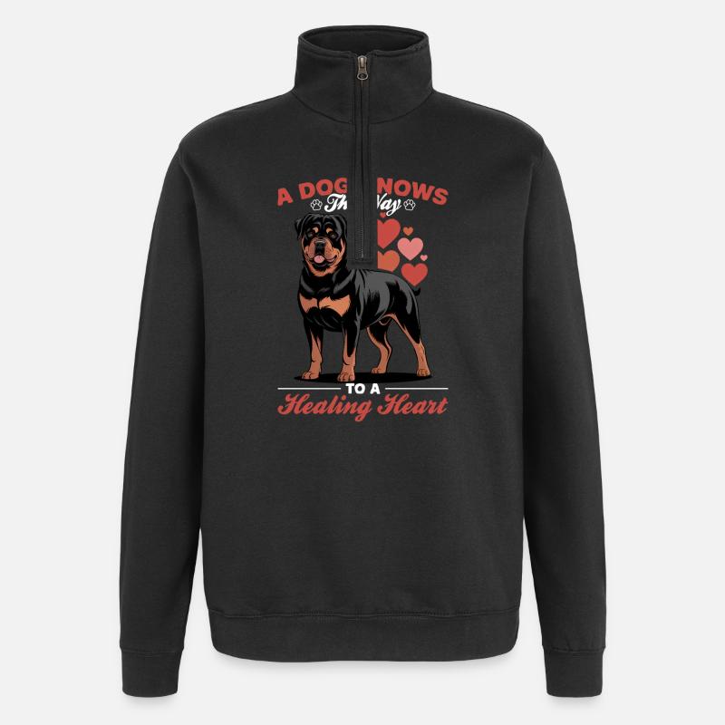 Rottweiler Rottie Dog Breed - Quarter-Zip-Sweatshirt - Schwarz