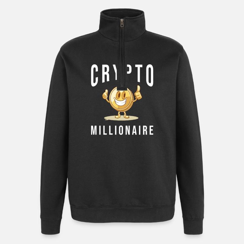 Crypto Investing Bitcoin Trader Chart - Quarter-Zip Sweatshirt - black