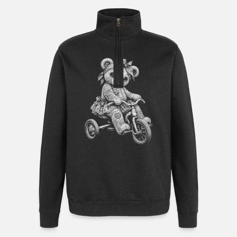 Teddy bear - Quarter-Zip Sweatshirt - black