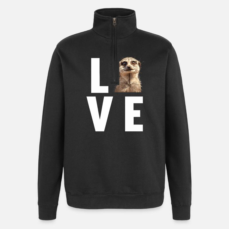 Suricate Erdmännchen - Sweat à zip 1/4 - noir