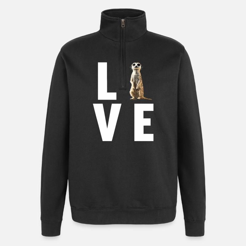 Suricate Erdmännchen - Sweat à zip 1/4 - noir