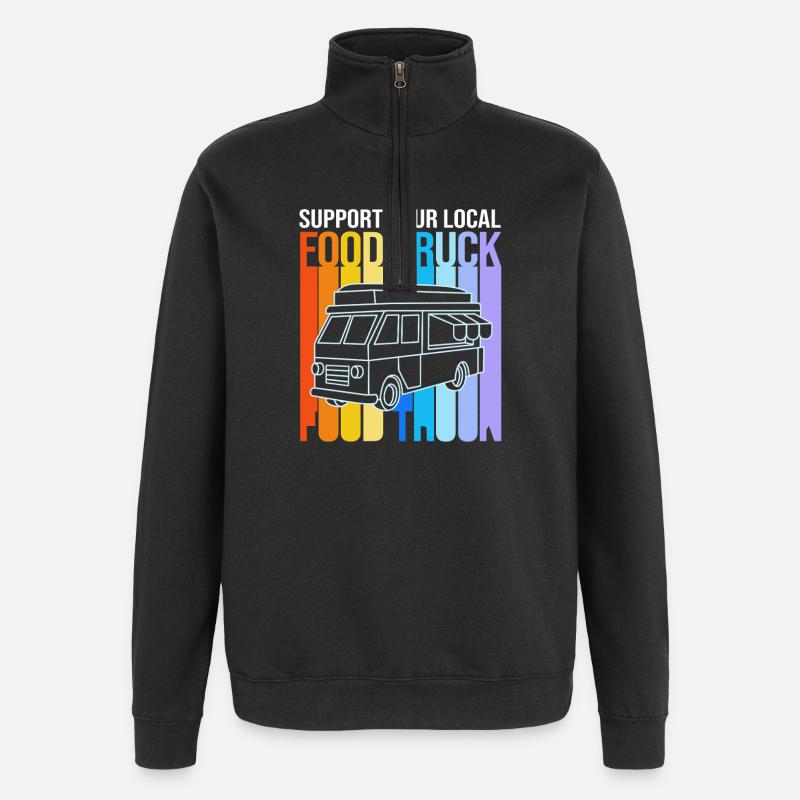 Camion de Snacks Food - Sweat à zip 1/4 - noir