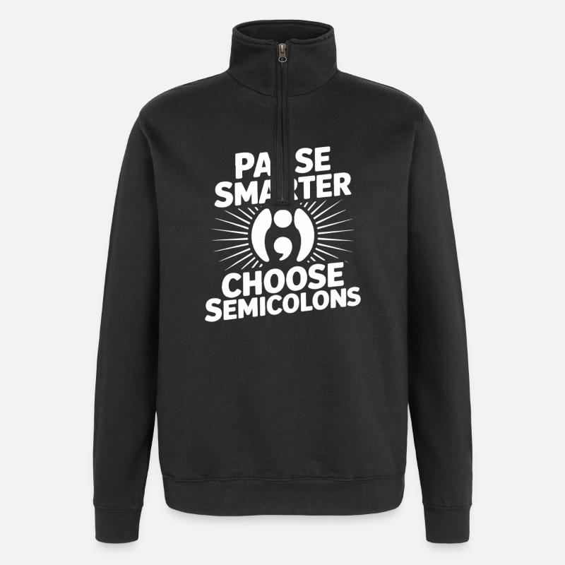 Pause point-virgule Smarter Point-virgule - Sweat à zip 1/4 - noir