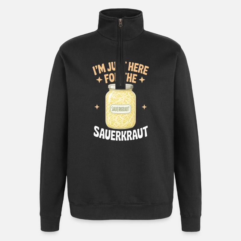 Choucroute Plats allemands offerts - Sweat à zip 1/4 - noir
