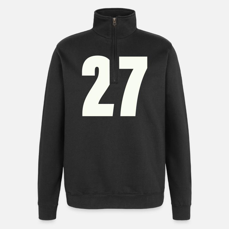 27 - Quarter-Zip-Sweatshirt - Schwarz