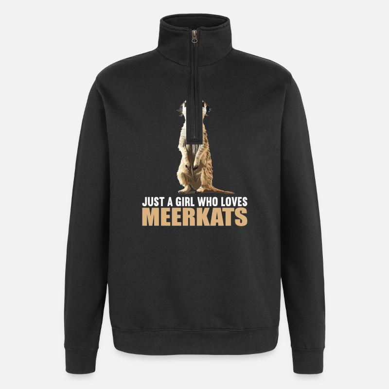 Meerkat Erdmännchen - Quarter-Zip-Sweatshirt - Schwarz