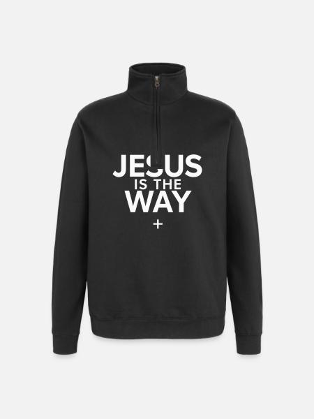 Jésus is the way - Quarter-Zip Sweatshirt - black