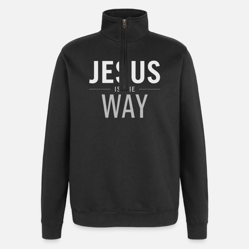 Jésus est la voie - Sweat à zip 1/4 - noir