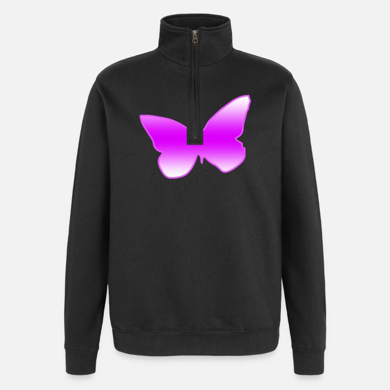 Butterfly - Quarter-Zip Sweatshirt - black