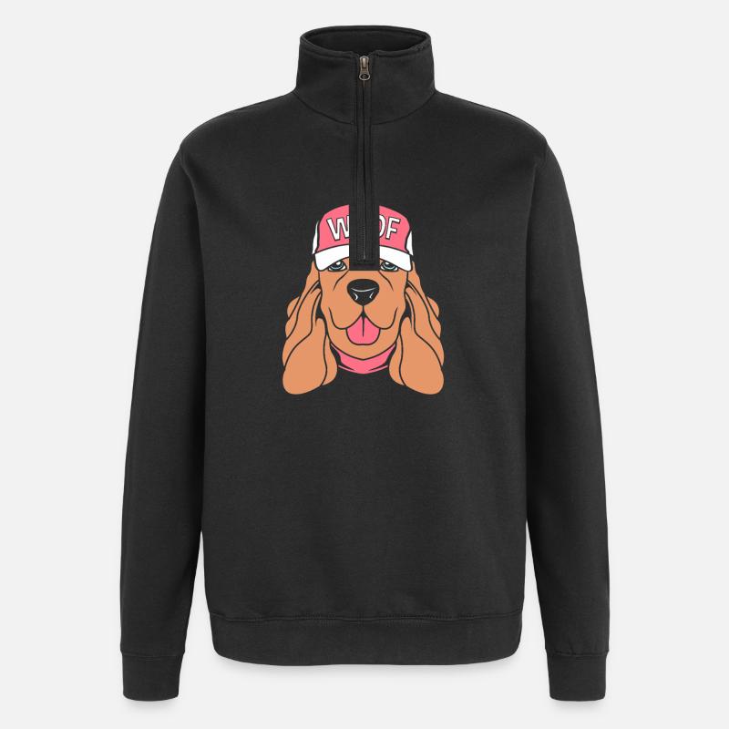 Cocker Spaniel Father - Quarter-Zip Sweatshirt - black