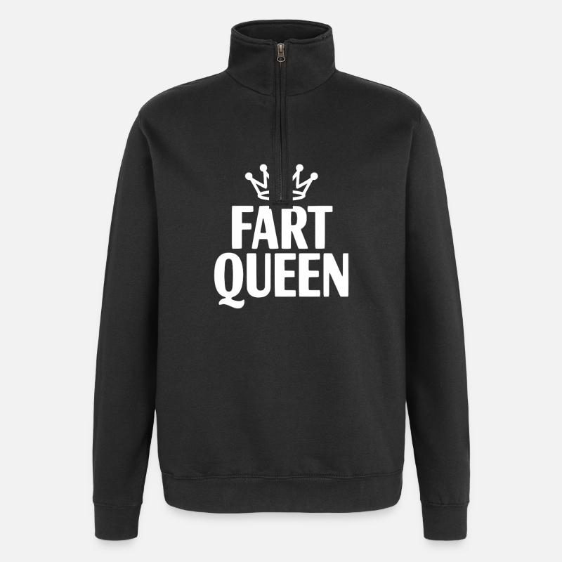 Reine des pets - Sweat à zip 1/4 - noir