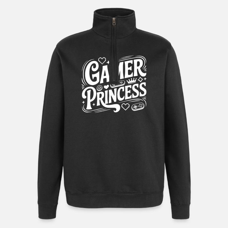 Princesse Gamer - Sweat à zip 1/4 - noir