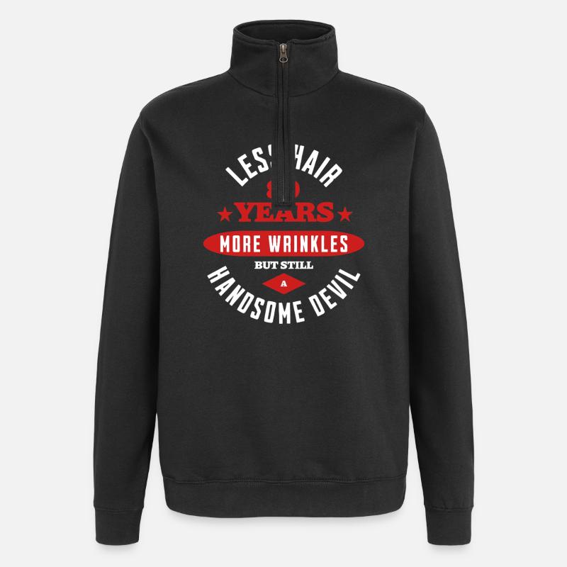80 Years Handsome Devil - Quarter-Zip Sweatshirt - black
