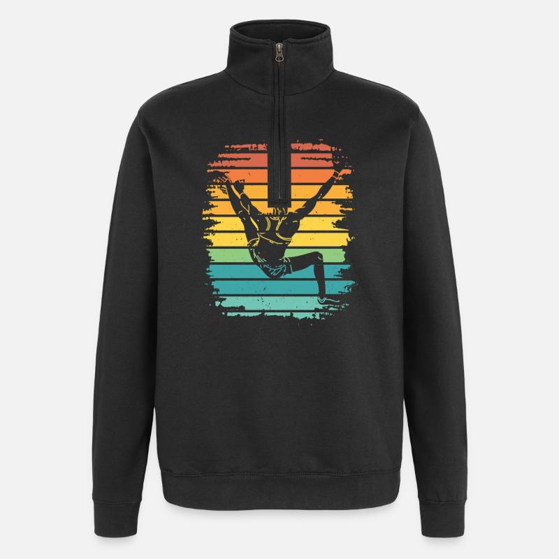 Boulderer Boulder Bouldering - Quarter-Zip Sweatshirt - black