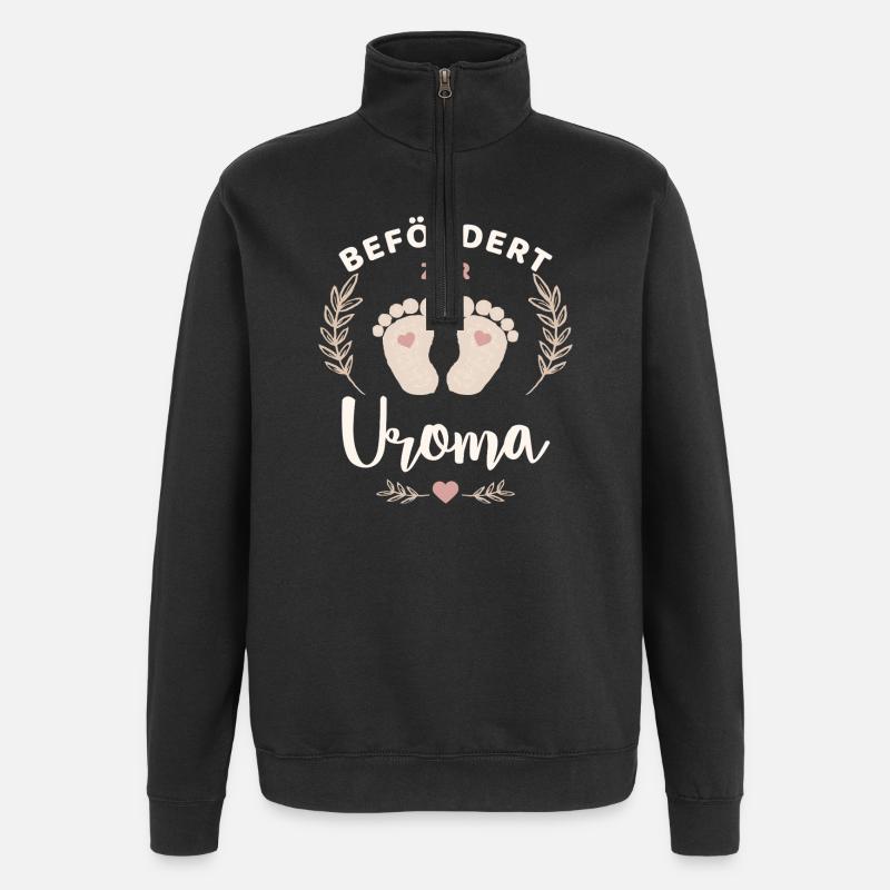 Befördert zur Uroma Frischgebackene Urgroßmutter - Quarter-Zip-Sweatshirt - Schwarz