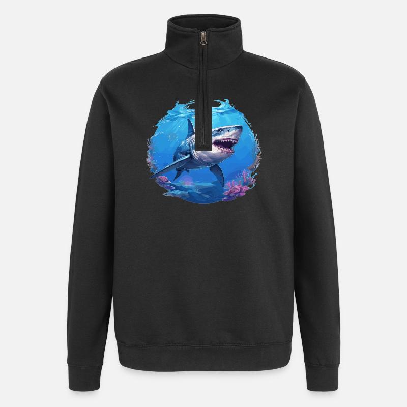 Megalodons Megalodon - Quarter-Zip-Sweatshirt - Schwarz
