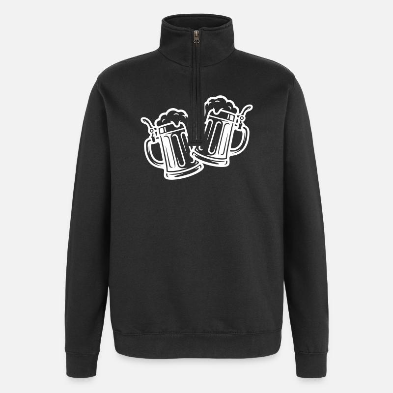 Bier Prost Symbol - Quarter-Zip-Sweatshirt - Schwarz