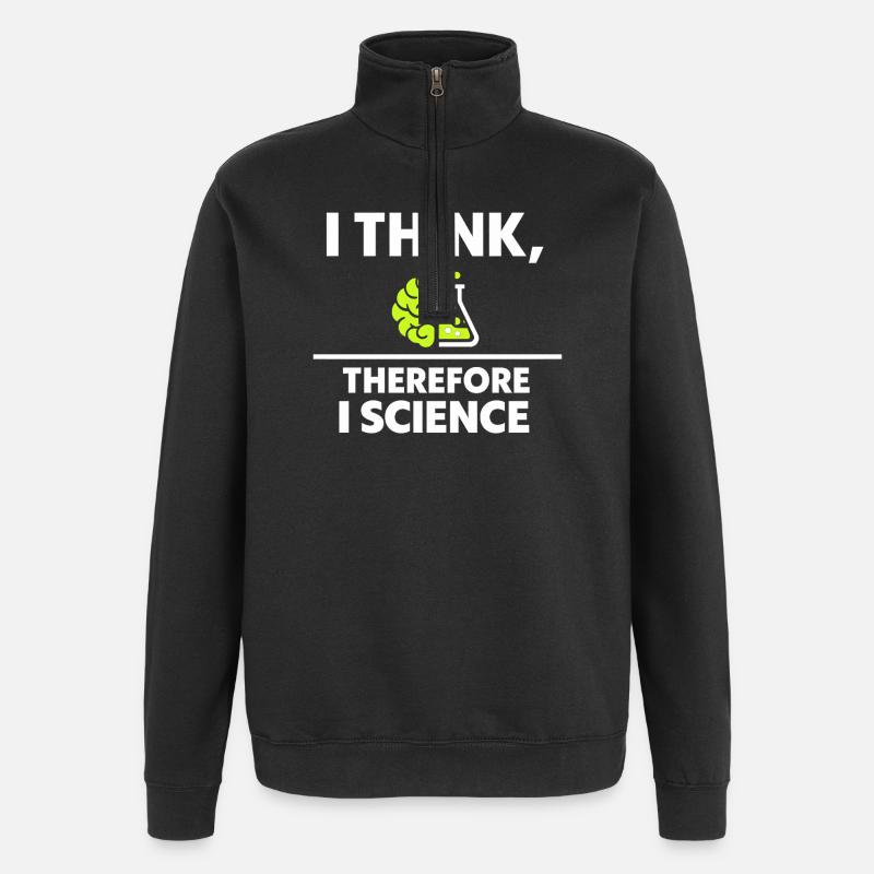 I think, so science - Quarter-Zip Sweatshirt - black