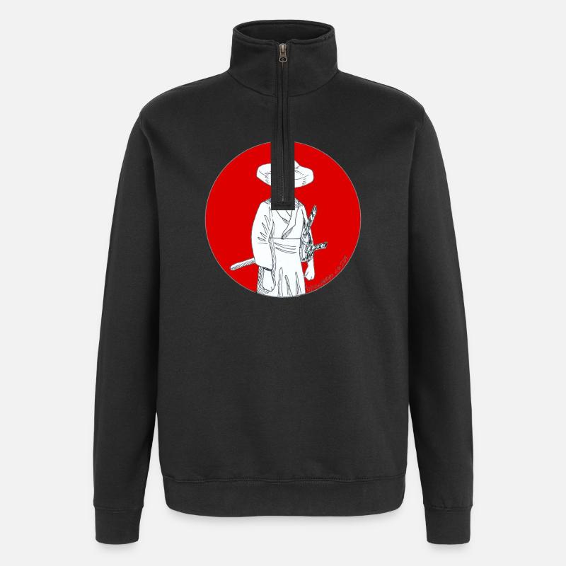 RONIN - Sweat à zip 1/4 - noir