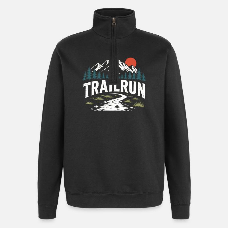Trail Run - Quarter-Zip Sweatshirt - black