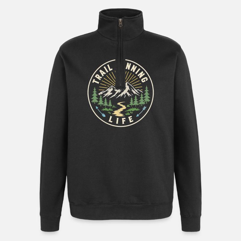 Vie en sentier - Sweat à zip 1/4 - noir