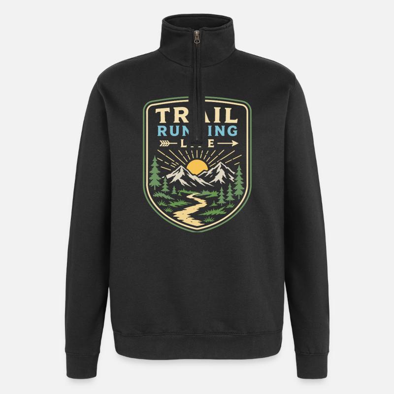 Vie en sentier - Sweat à zip 1/4 - noir