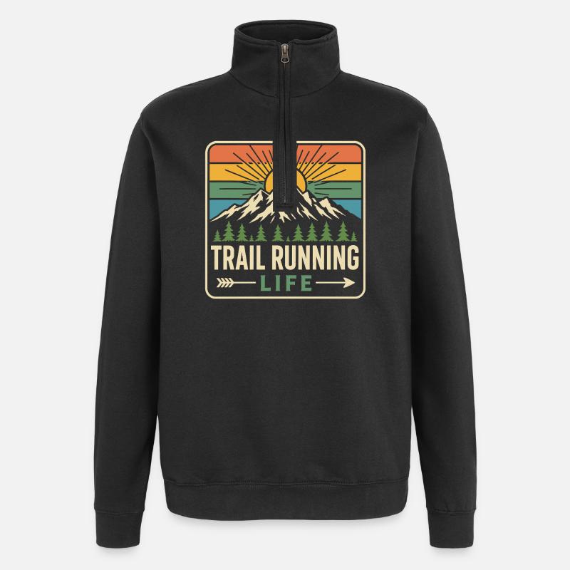 Vie en sentier - Sweat à zip 1/4 - noir