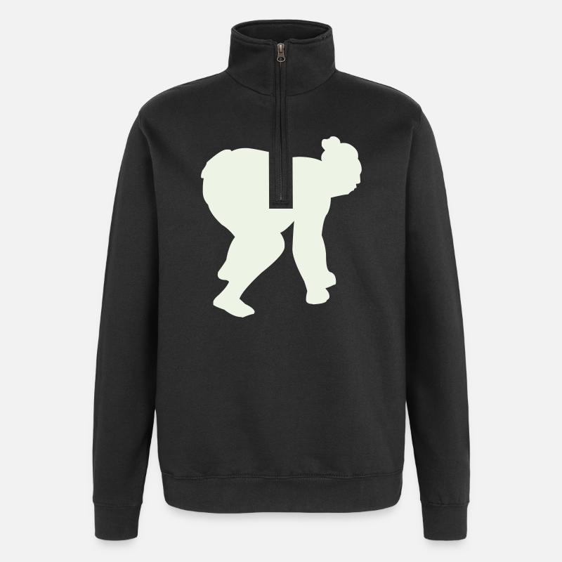 sumo - Sweat à zip 1/4 - noir