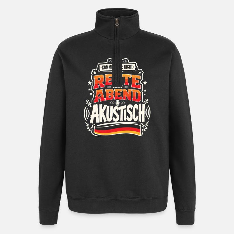 Ich rette den Abend akustisch - Quarter-Zip-Sweatshirt - Schwarz