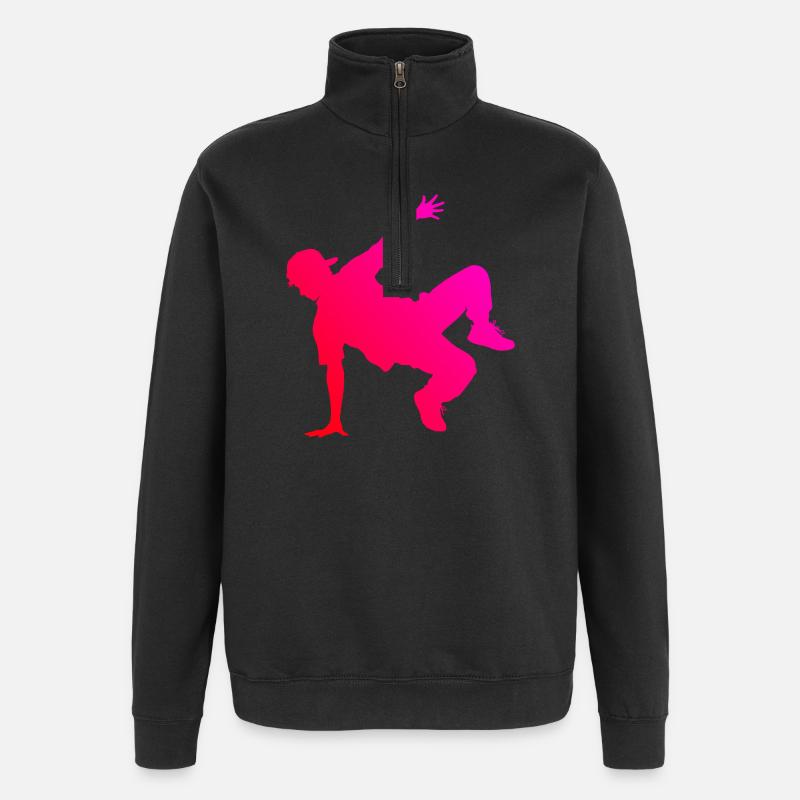 Geschenkidee für einen Breakdancer mit Streetdance - Quarter-Zip-Sweatshirt - Schwarz