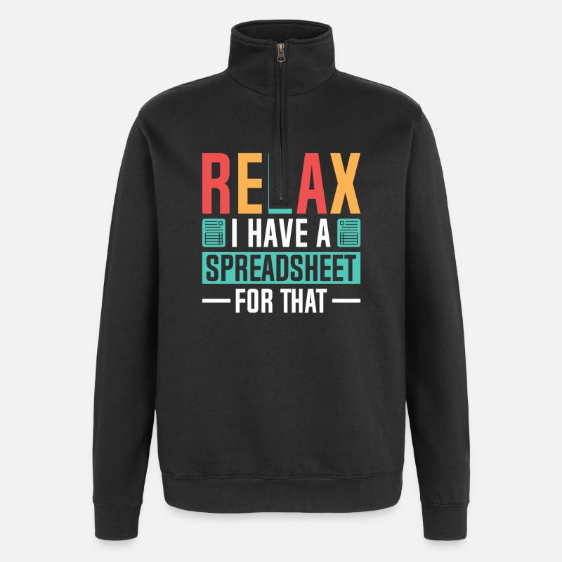 Relax: Spreadsheet Fun - Quarter-Zip Sweatshirt - black