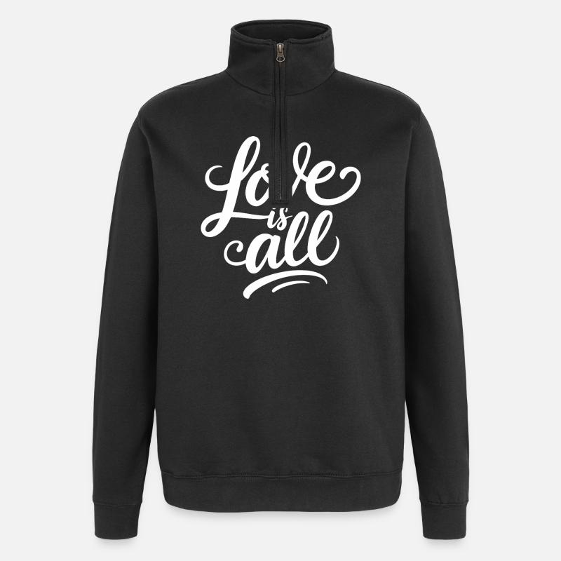 L’amour, c’est tout calligraphie L’amour - Sweat à zip 1/4 - noir