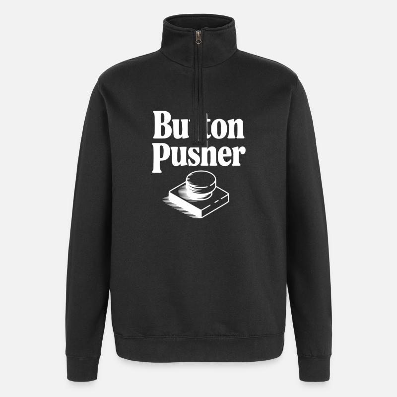 Button Pusher - Quarter-Zip Sweatshirt - black