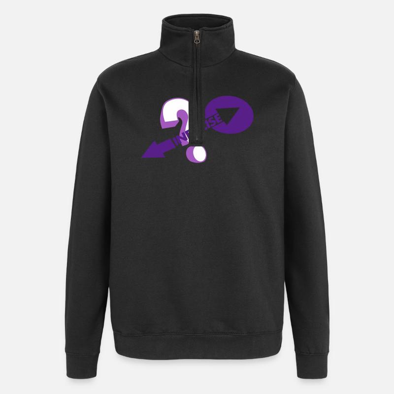 Indécise - Sweat à zip 1/4 - noir