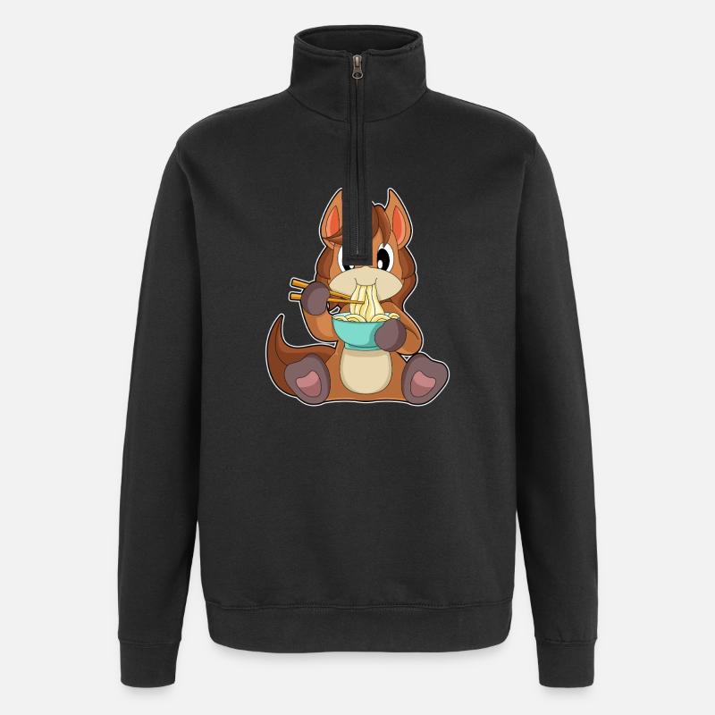 Cuisinière de chevaux Ramen - Sweat à zip 1/4 - noir