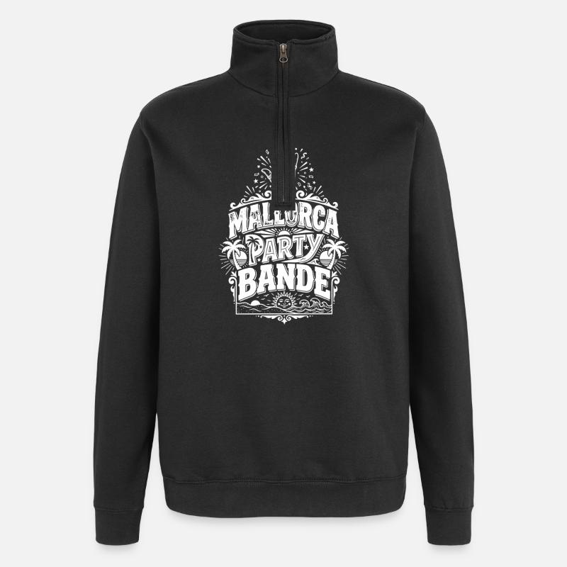 Mallorca Party Bande - Quarter-Zip-Sweatshirt - Schwarz