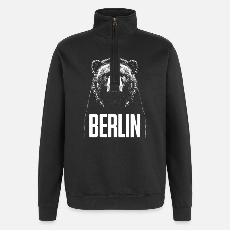  Berlin Bär - Quarter-Zip-Sweatshirt - Schwarz