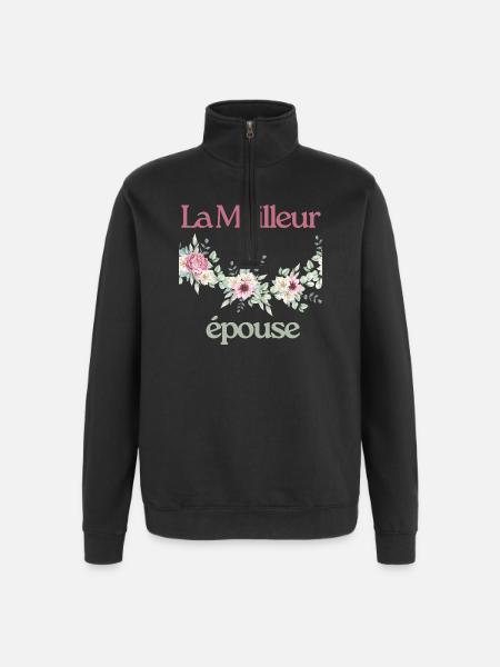 La Meilleur épouse - Sweat à zip 1/4 - noir