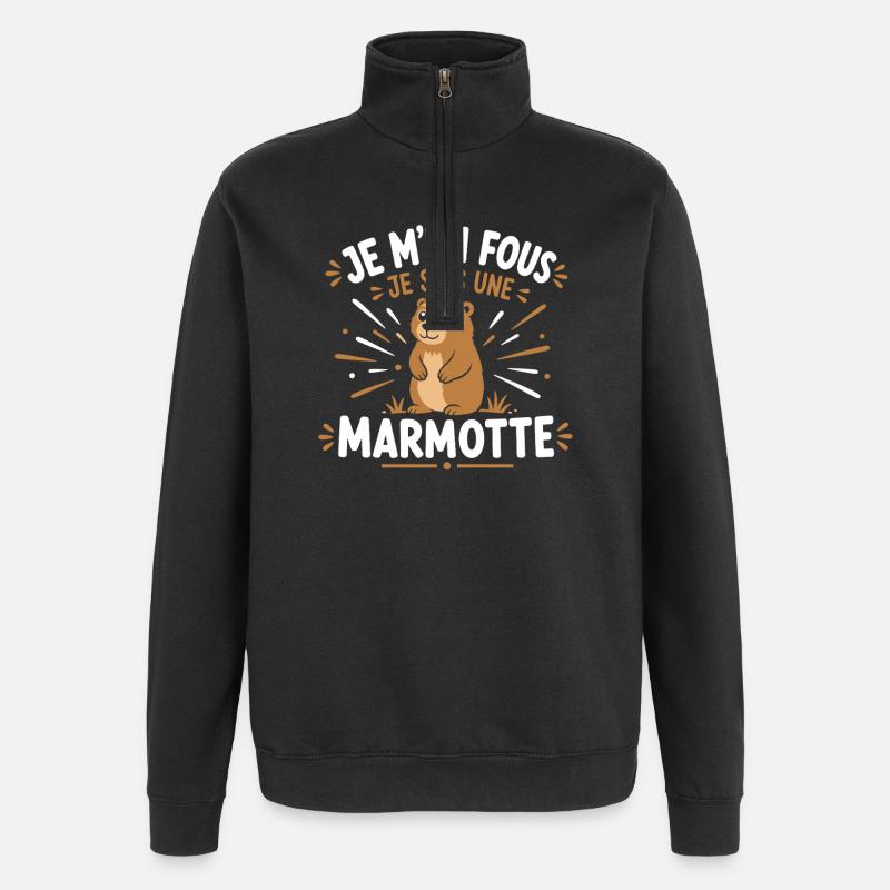 Marmotte  - Sweat à zip 1/4 - noir