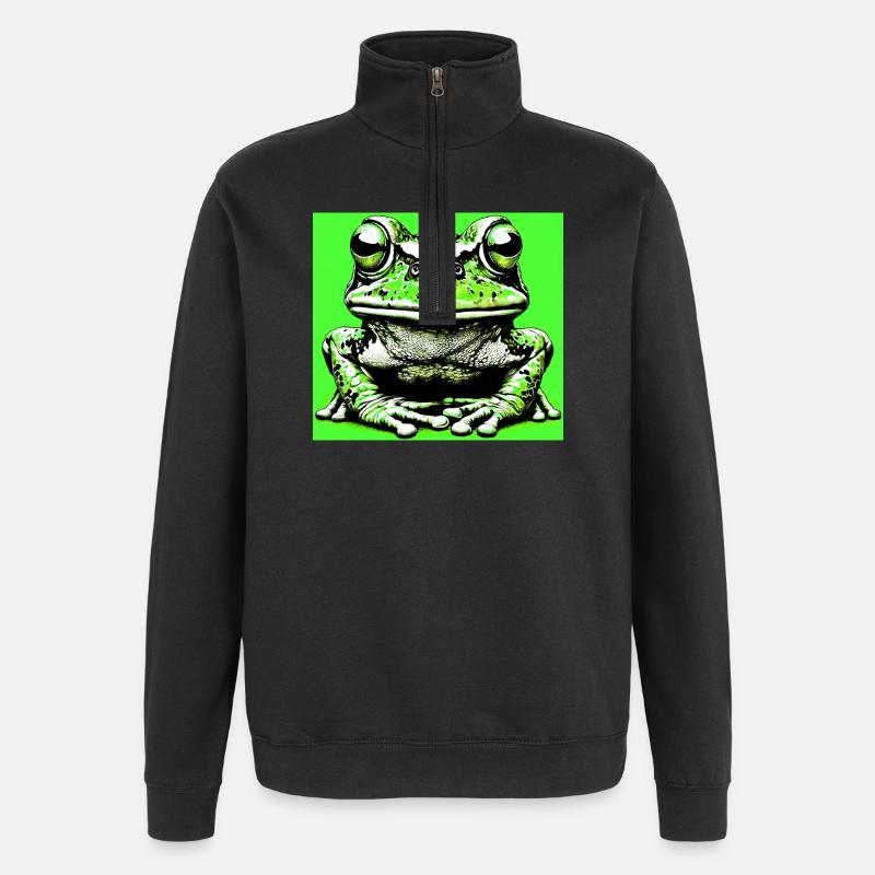 grenouille - Sweat à zip 1/4 - noir